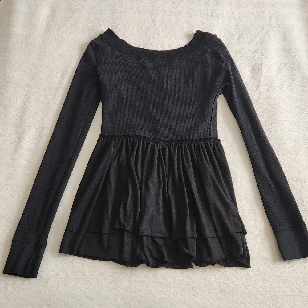 Free People Level Heat Layered Peplum Top